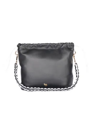 0 Genuine Leather Mira Black Shoulder Bag