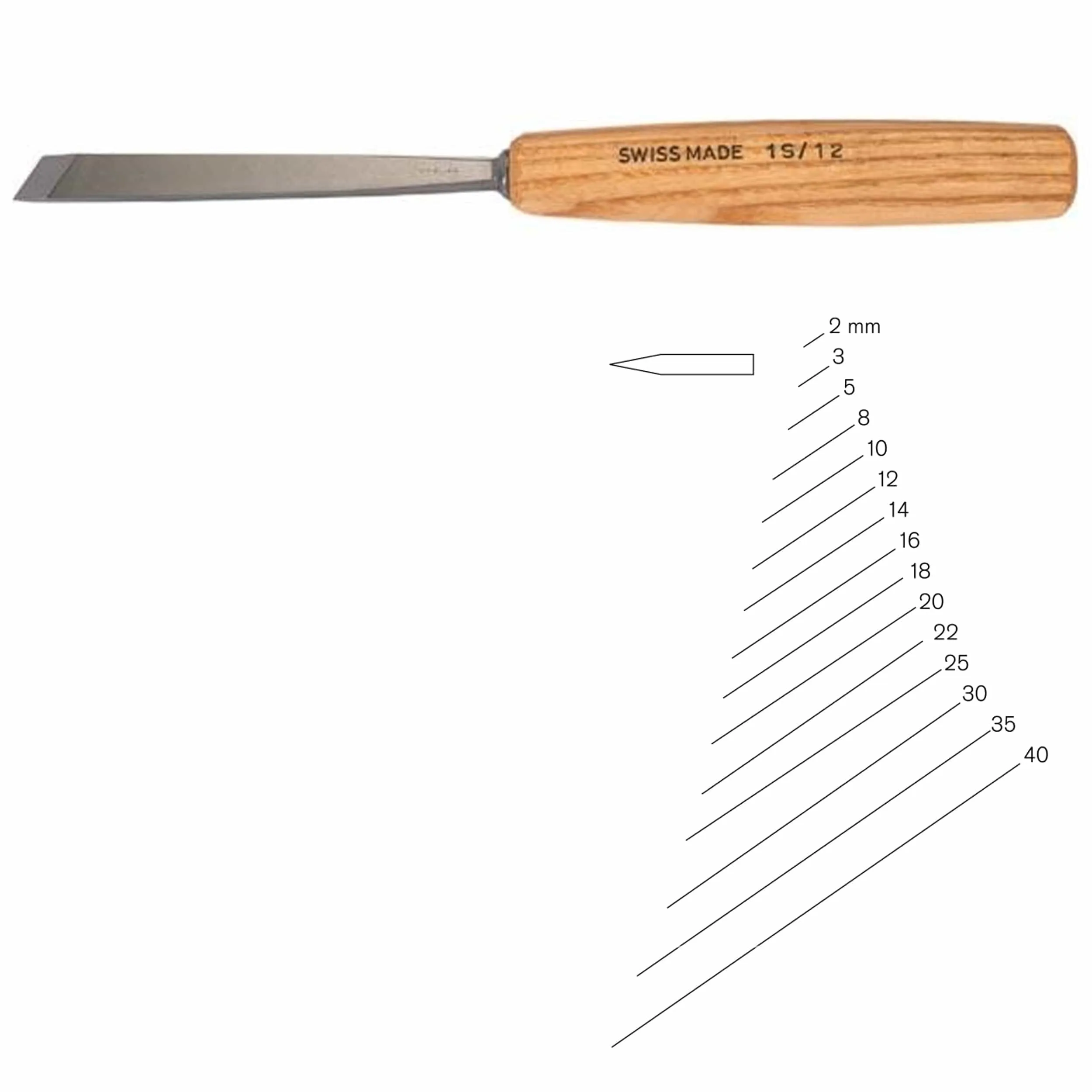 #1 Sweep Double Bevel Skew Chisel