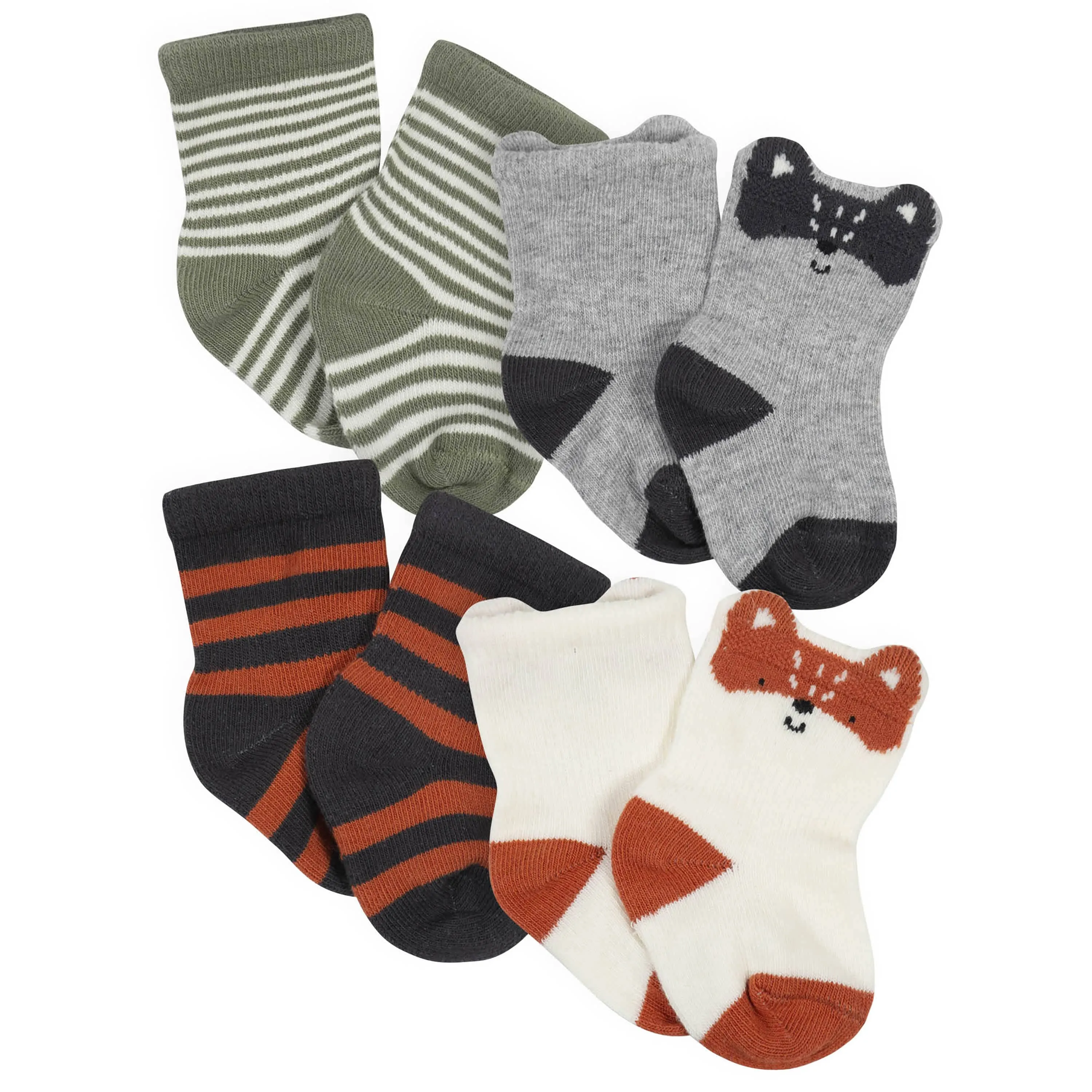 10-Pack Baby Boys Camping & White Wiggle Proof® Socks