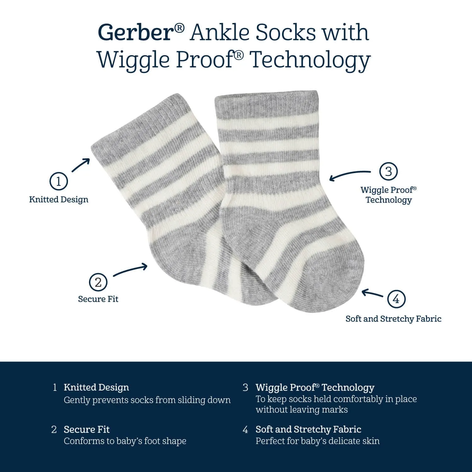 10-Pack Baby Boys Camping & White Wiggle Proof® Socks