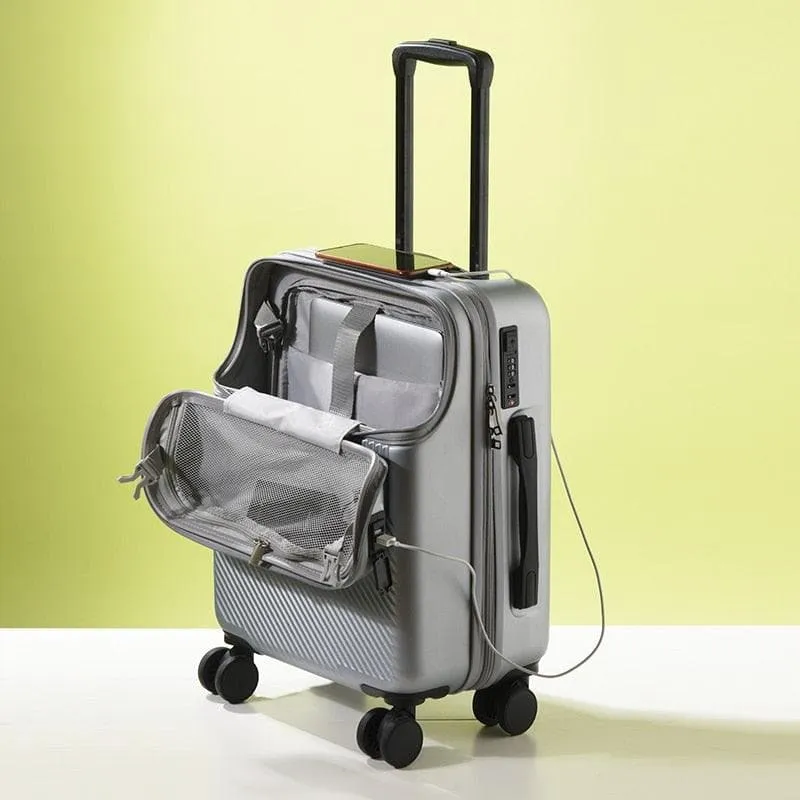 24-Inch Suitcase Front Opening Design with Lock - Lightweight & Spacious