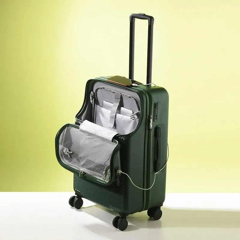 24-Inch Suitcase Front Opening Design with Lock - Lightweight & Spacious