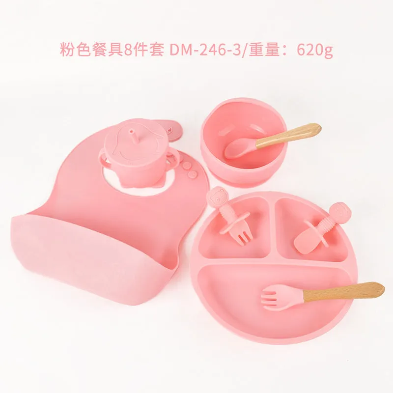 8-Piece Silicone Baby Feeding Set