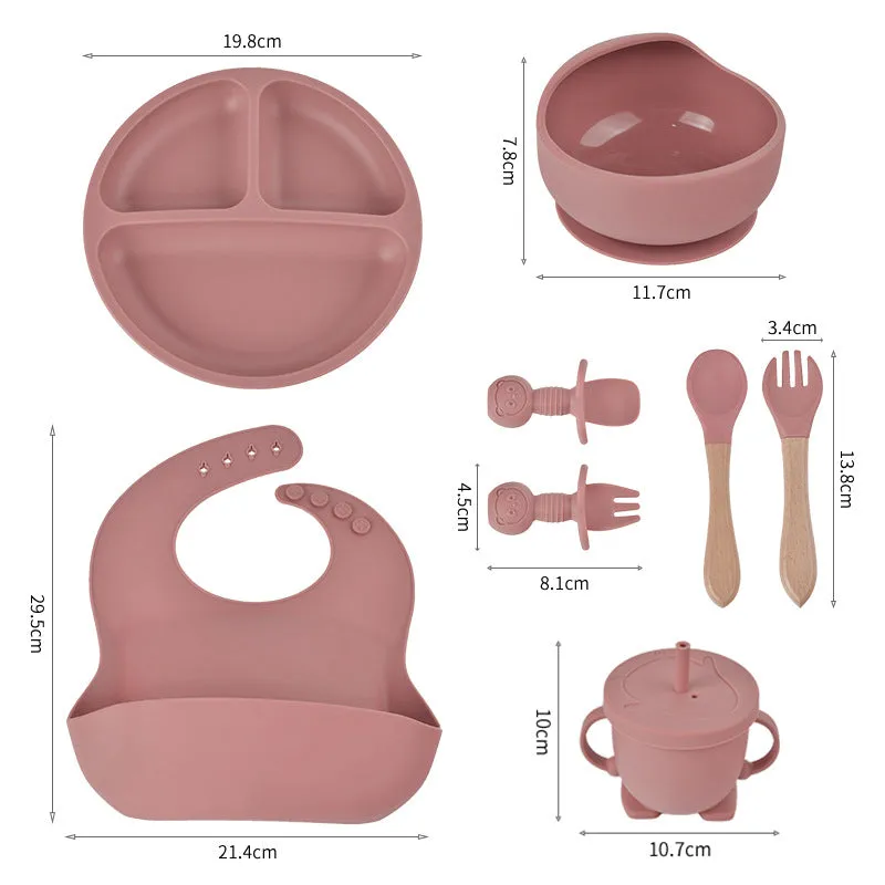 8-Piece Silicone Baby Feeding Set