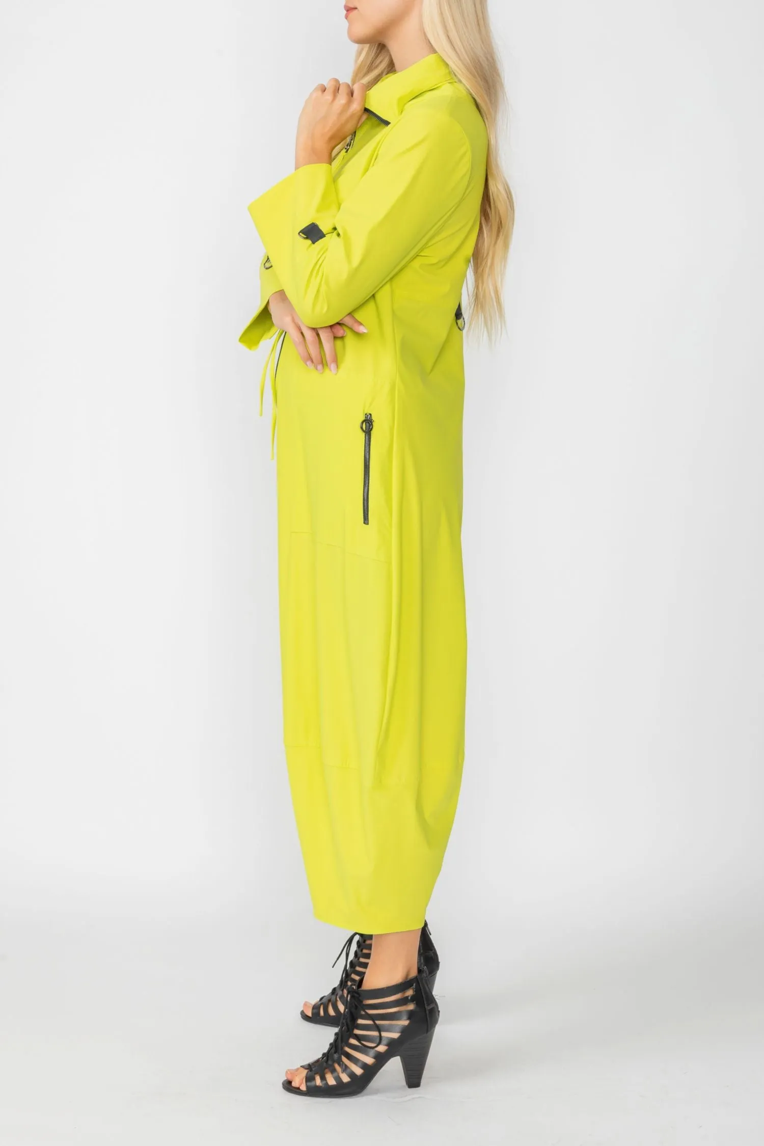 Acid Zip-Up Front Cropped Long Sleeve Jumpsuit