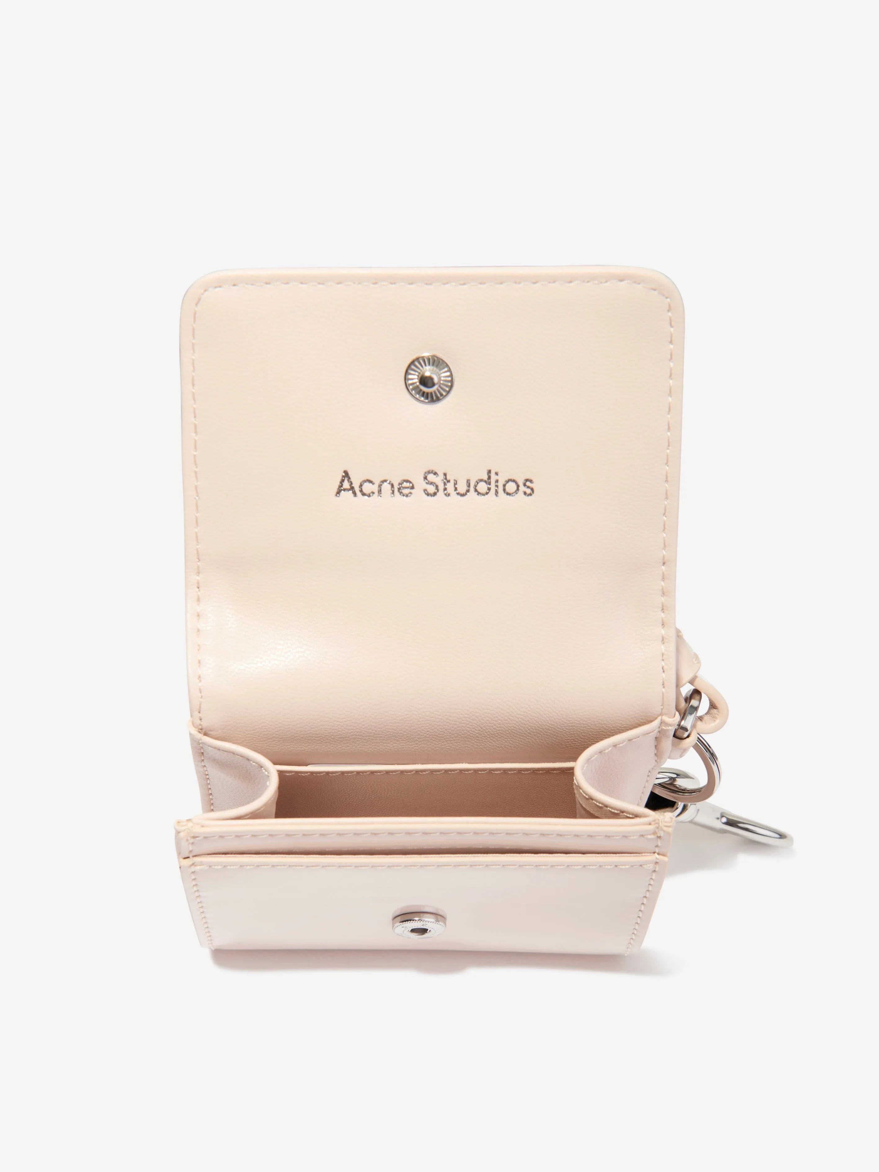 Acne Studios Kids Face Logo Wallet in Beige