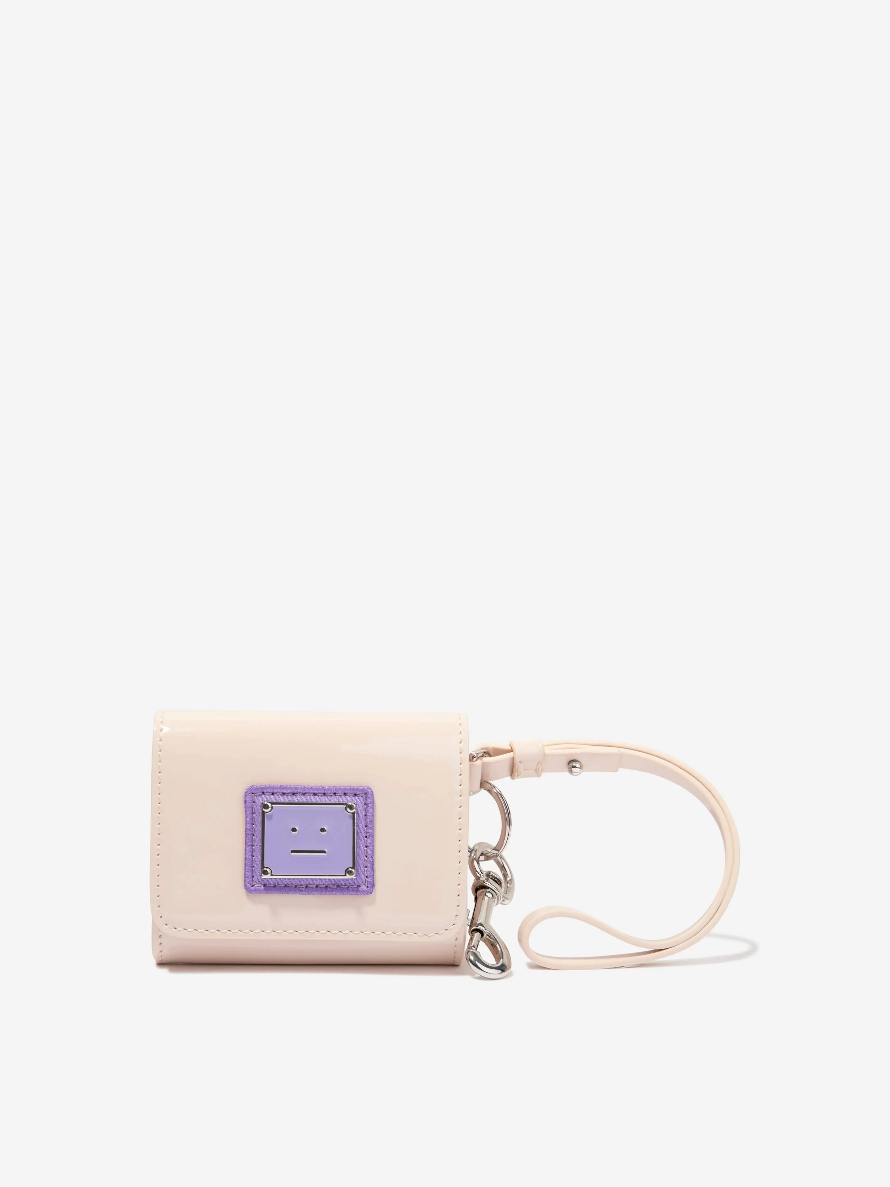 Acne Studios Kids Face Logo Wallet in Beige