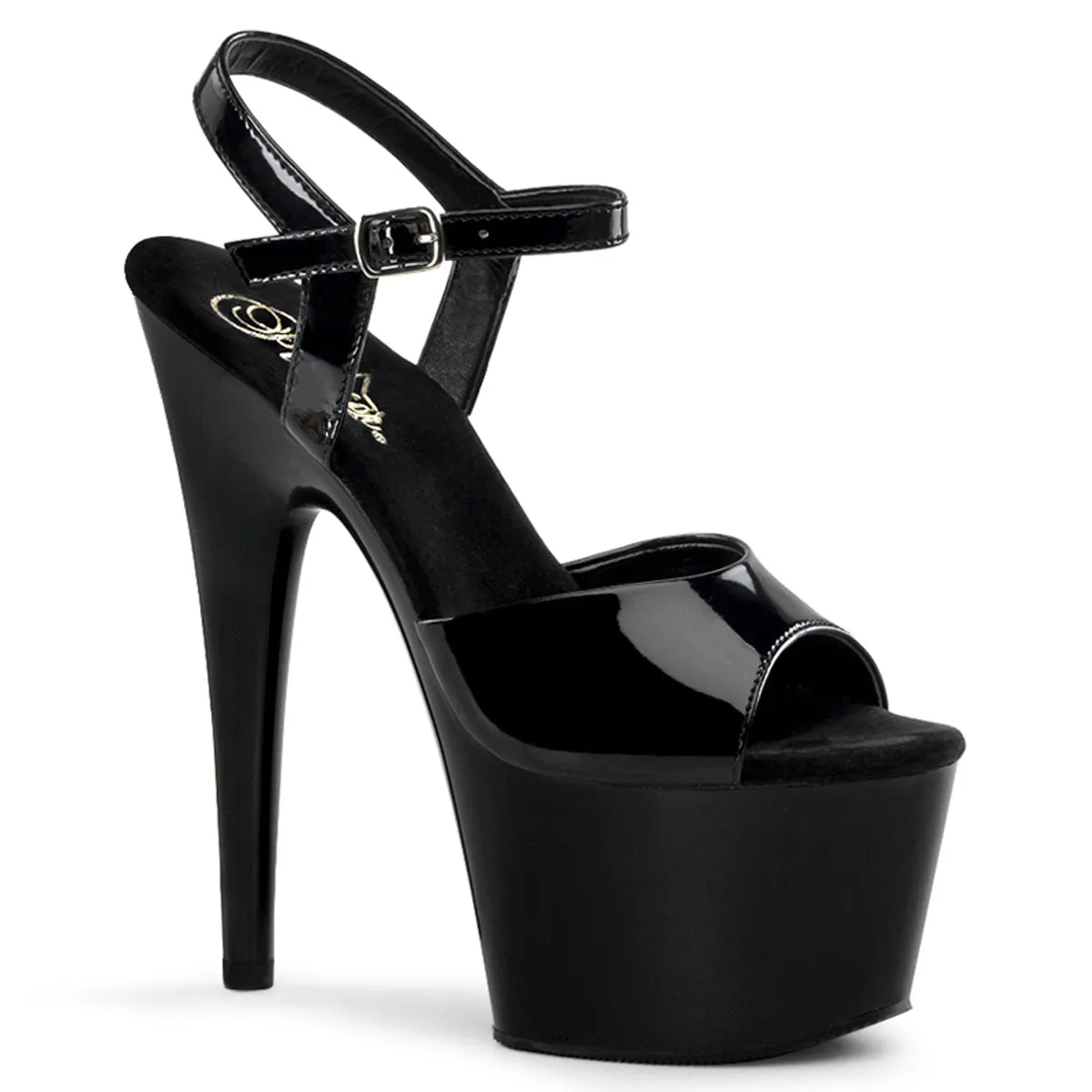 ADORE-709 Black Patent High Heel Stripper Shoe