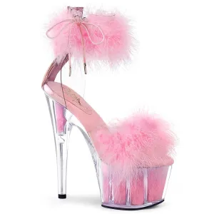 ADORE-724F Pink Fur Ankle Cuff 7 Inch Stripper Heels