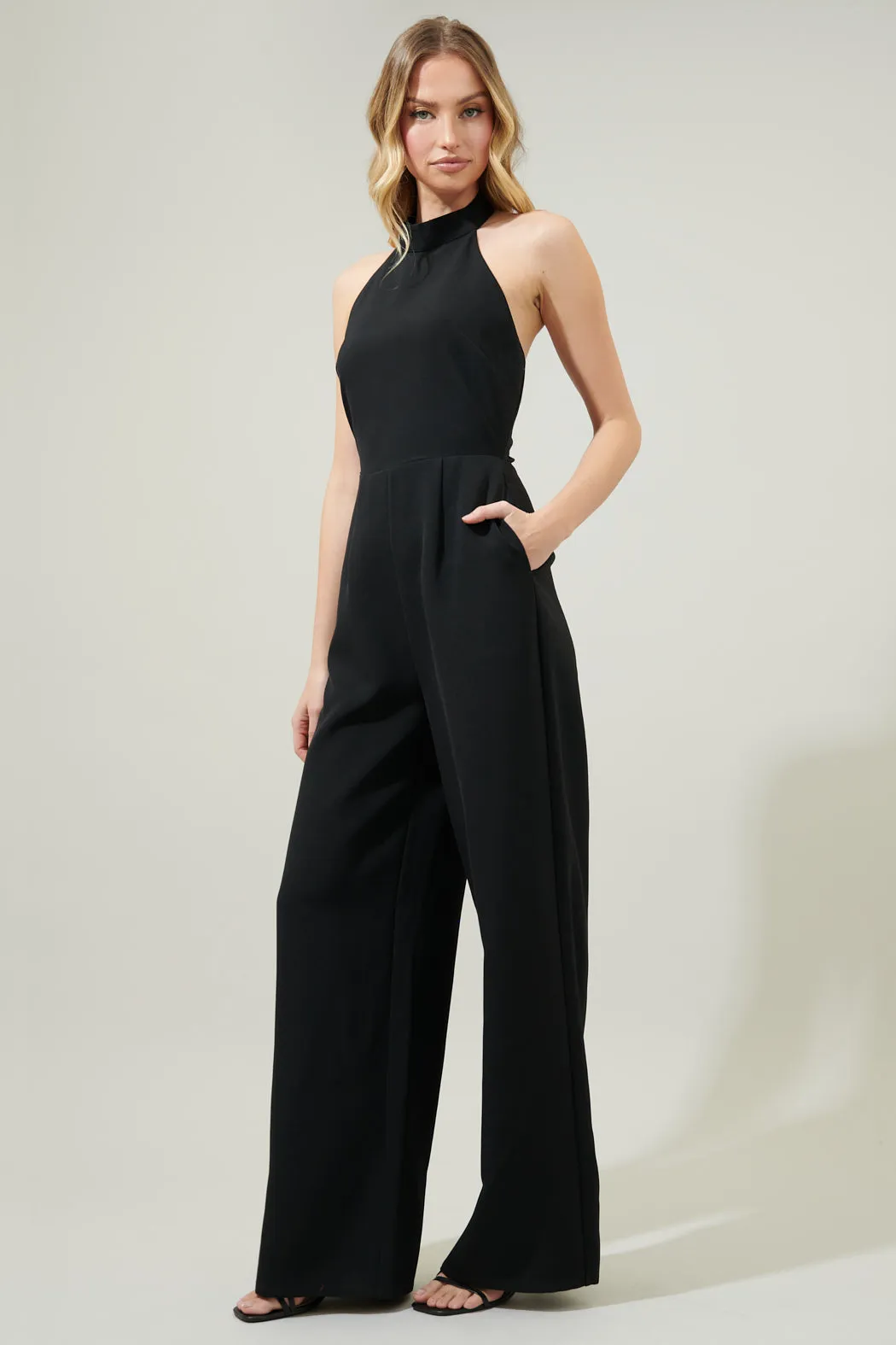 After Hours Backless Halter Jumpsuit