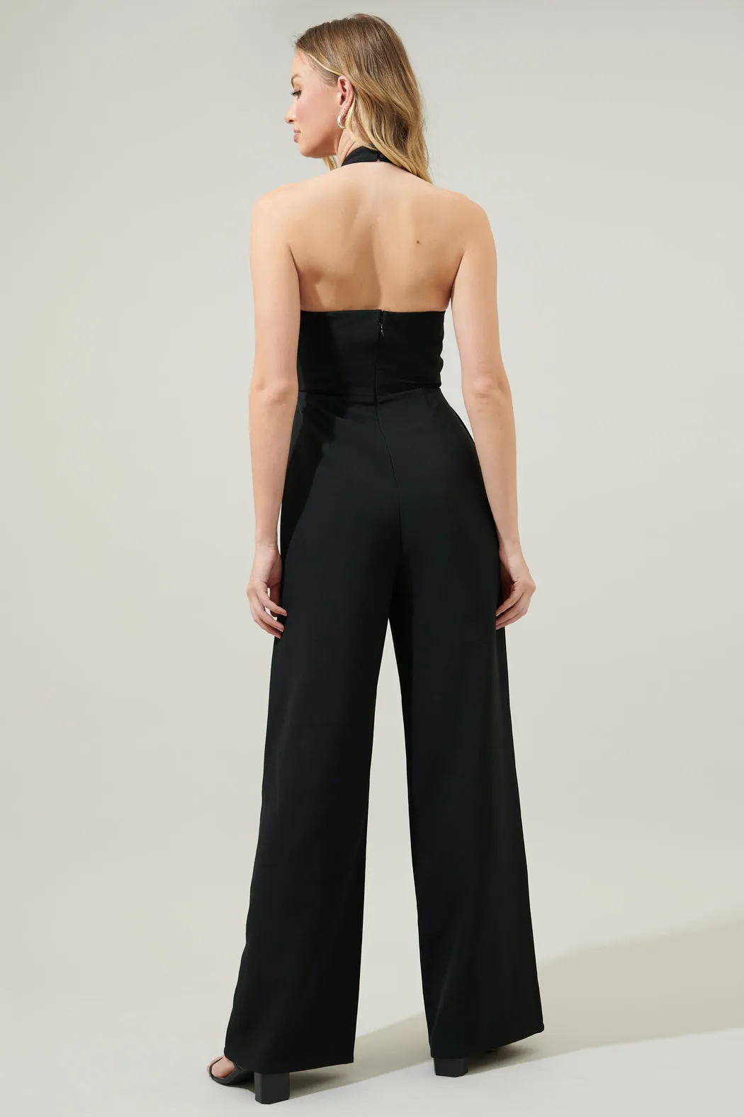 After Hours Backless Halter Jumpsuit