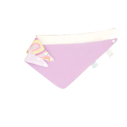 All 4 Ella Bandana Bibs 2 Pack - Lilac Rainbows