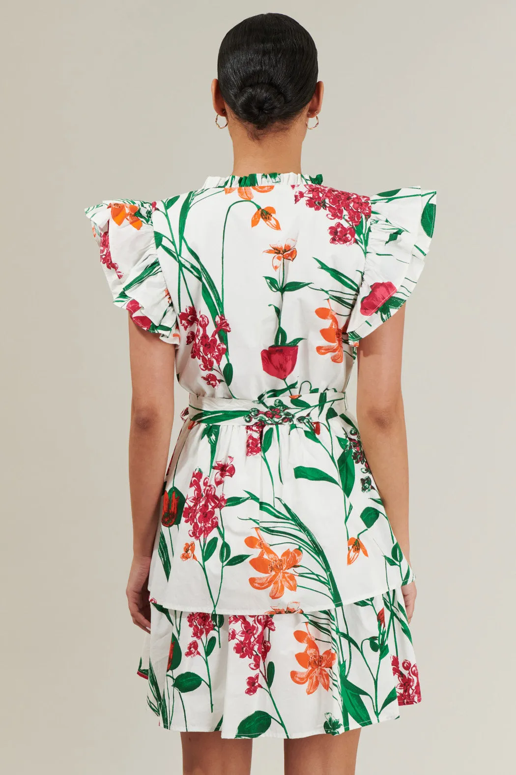 Anne Floral Ruffle Mini Dress