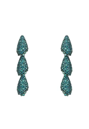 Arabelle Aqua Earrings Silver Oxidised