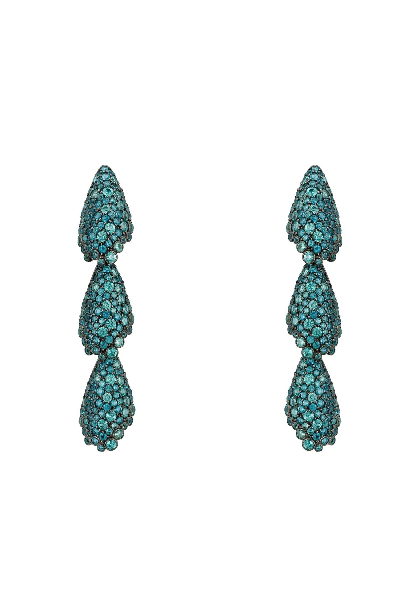 Arabelle Aqua Earrings Silver Oxidised