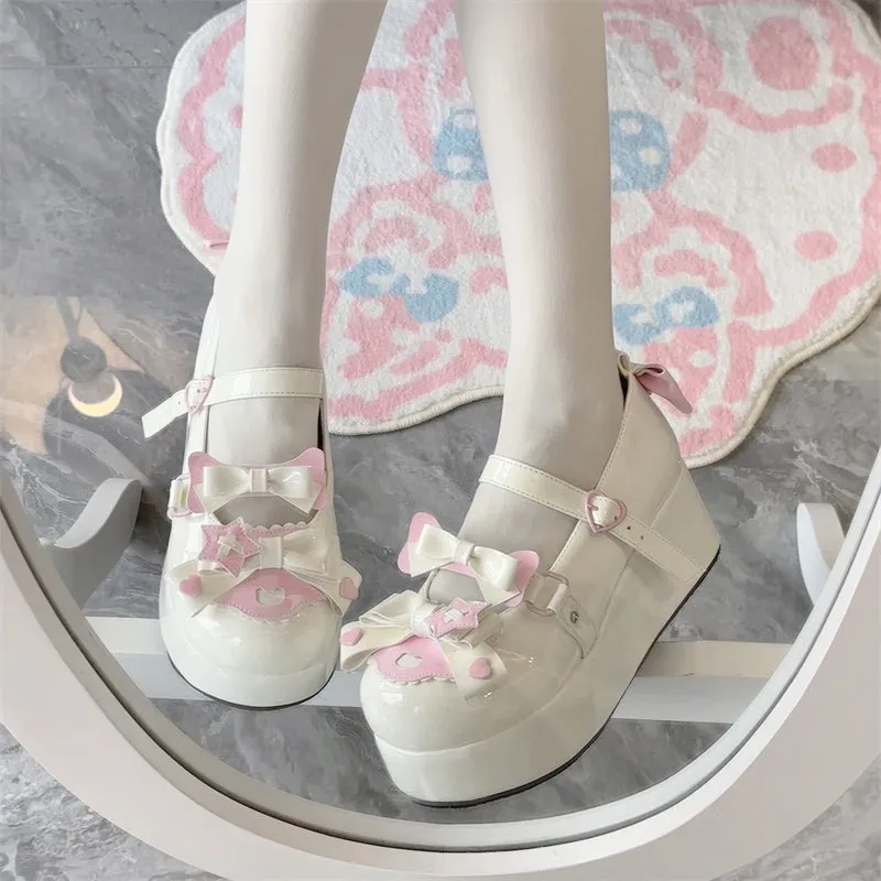 Authentic and original Japanese style round toe sweet women's shoes