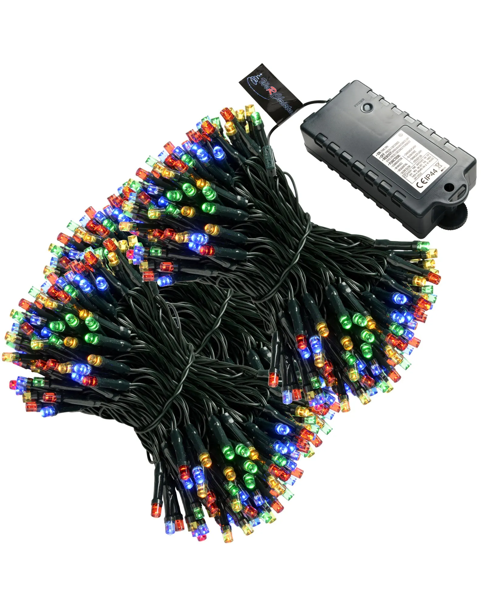 Battery Operated Multi-Function 400 LED Light String with Timer, Multi-Coloured