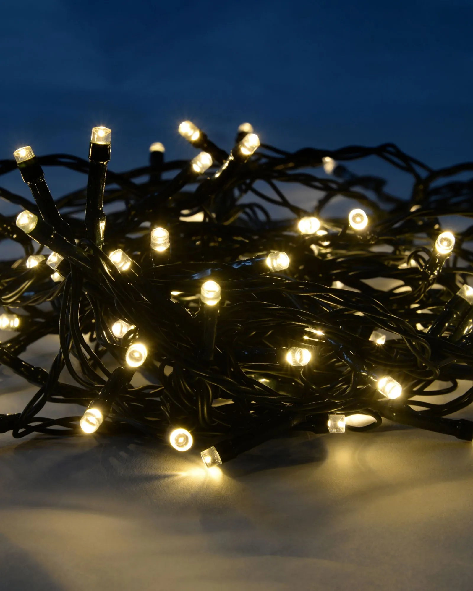 Battery Operated Multi-Function 500 LED Light String with Timer, Warm White