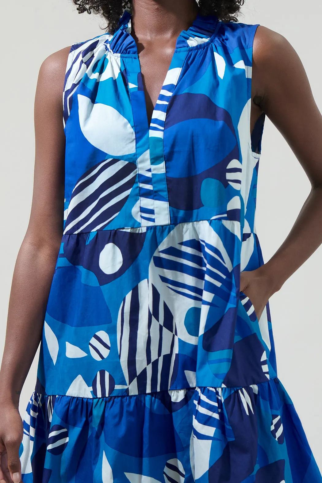 Beatty Geometric Gemmely Shift Mini Dress