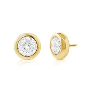 Bezel Set 3ctw Lab Diamond Studs (PAIR) - IGI Certified