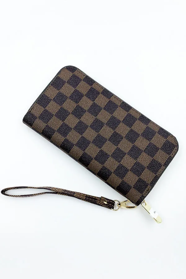 BK Brand Checkered Wallet