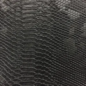 Black Faux Viper Sopythana Snake Skin Vinyl Fabric