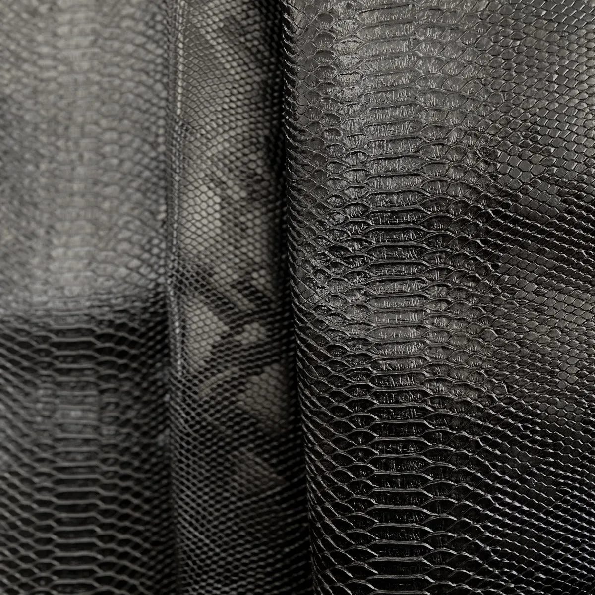 Black Faux Viper Sopythana Snake Skin Vinyl Fabric