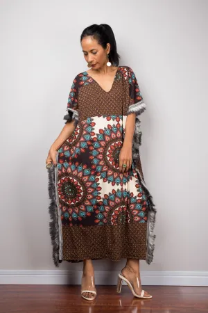 Bohemian Midi Kaftan Dress