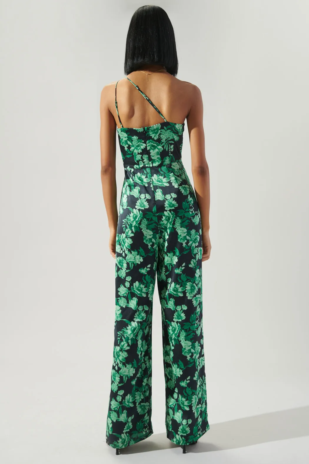 Botanica One Shoulder Le Disko Satin Jumpsuit