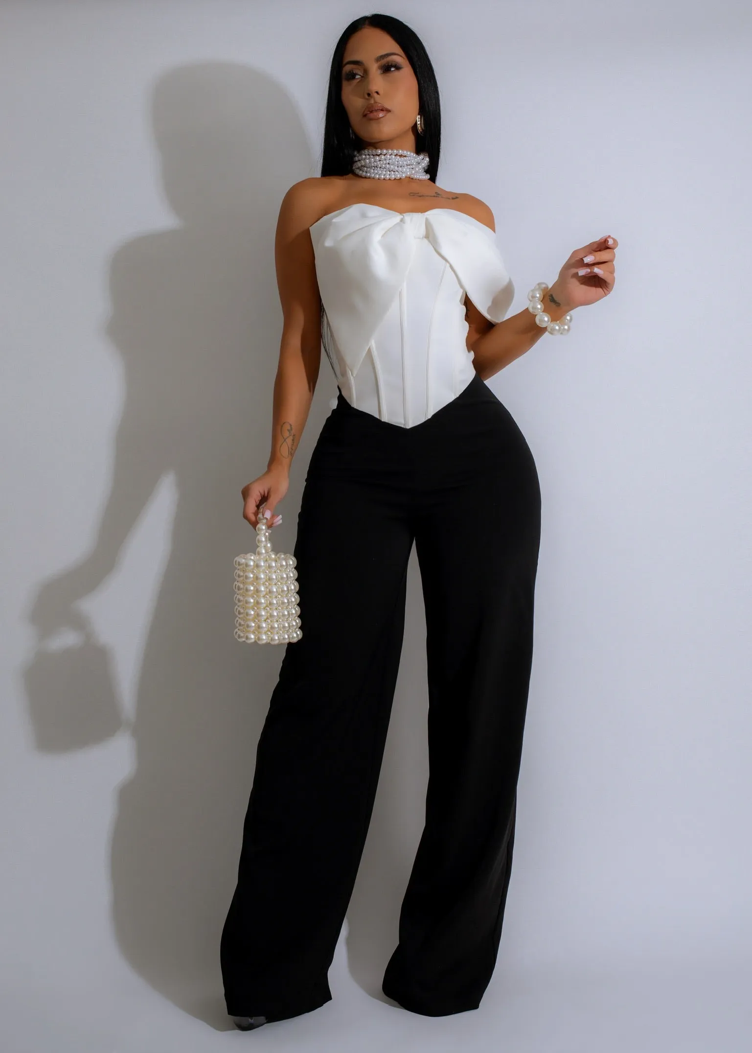 Bowed Elegance Jumpsuit Black