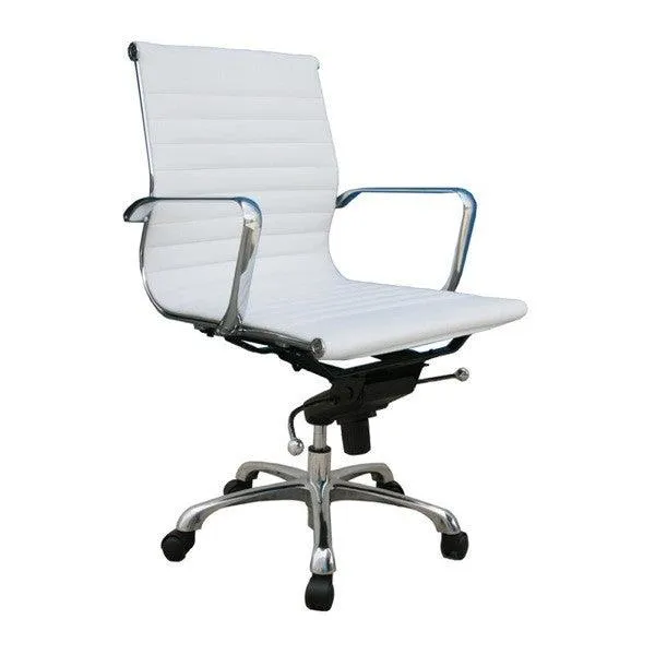 Carly White Low Back Ergonomic Office Chair