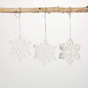 Ceramic Snowflake Ornament Set