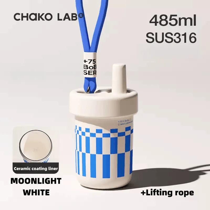 CHAKOLAB Ceramic Insulated BOBO Straw Cup 450ml