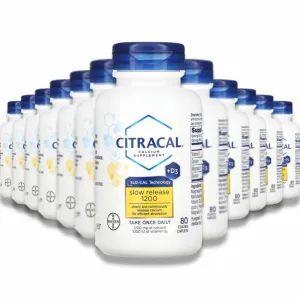 Citrical - Calcium Supplement Slow Release 1200   D3, Coated Tablets 80 Ct - 24 Pack