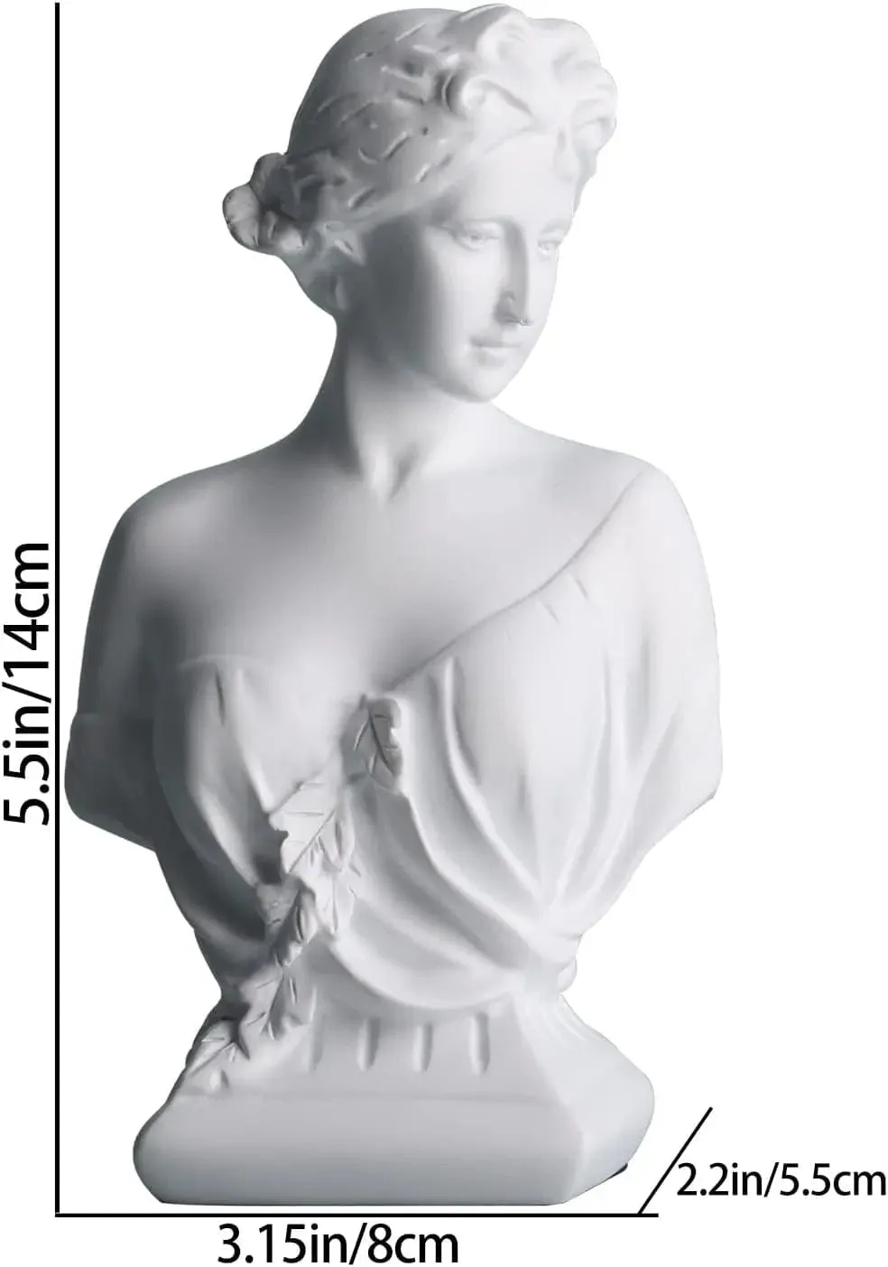 Classic Roman Bust Venus Goddess Statue | Greek Mythology Resin Artwork | Home Décor for Bedroom and Bookshelf