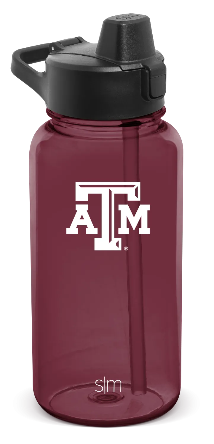 Collegiate Plastic Summit Water Bottle with Simple Flip Straw Lid