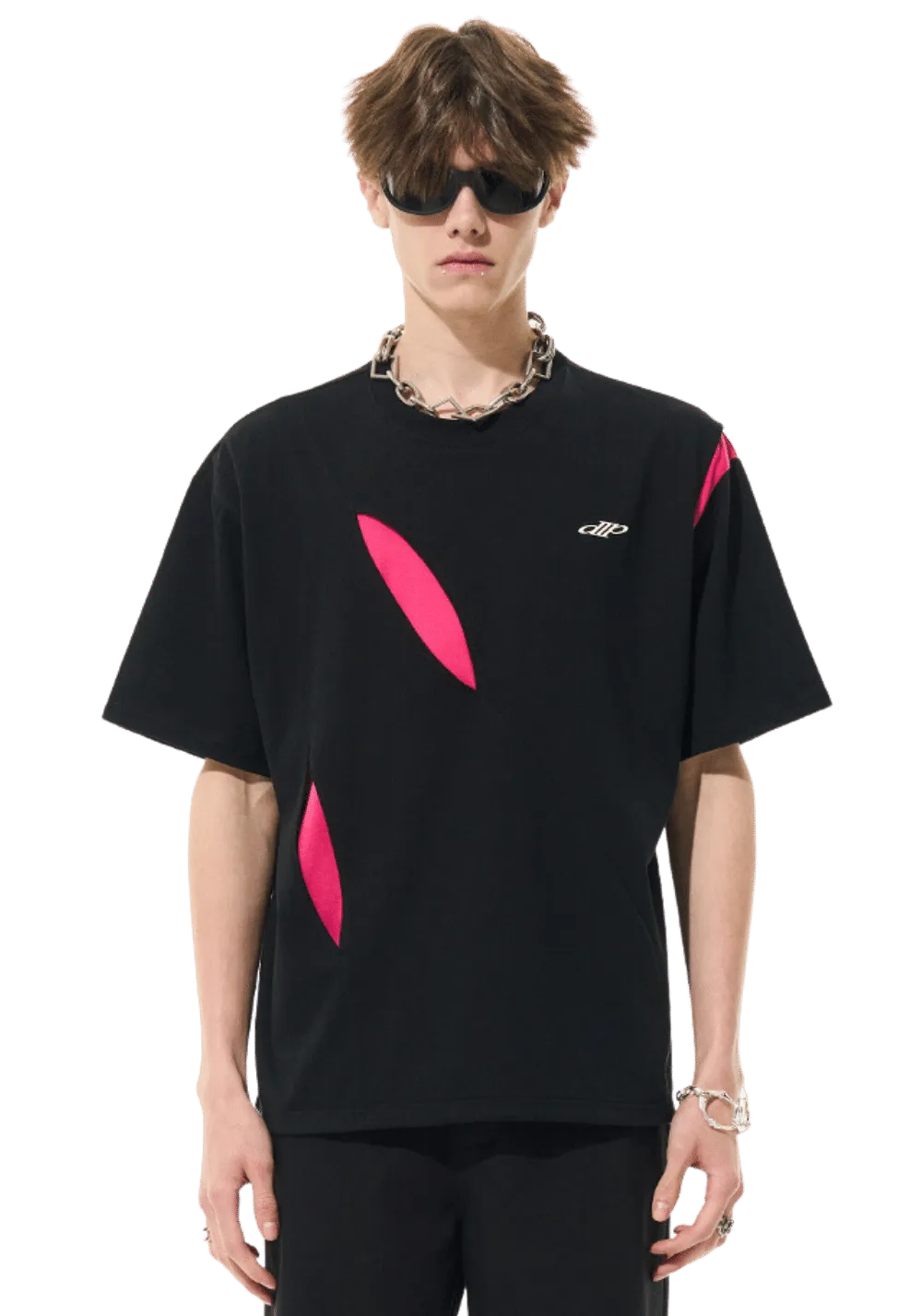 Contrasting Double-Layered T-Shirt