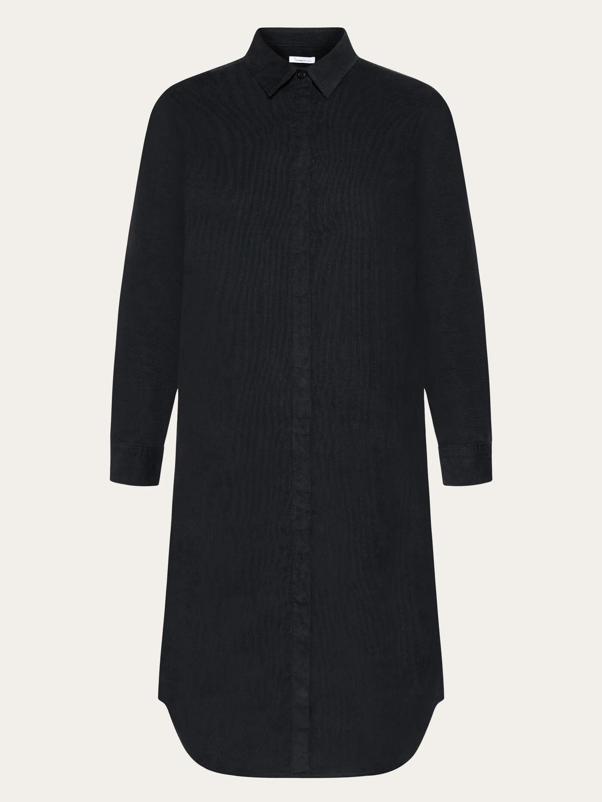 Corduroy shirt dress - Black Jet