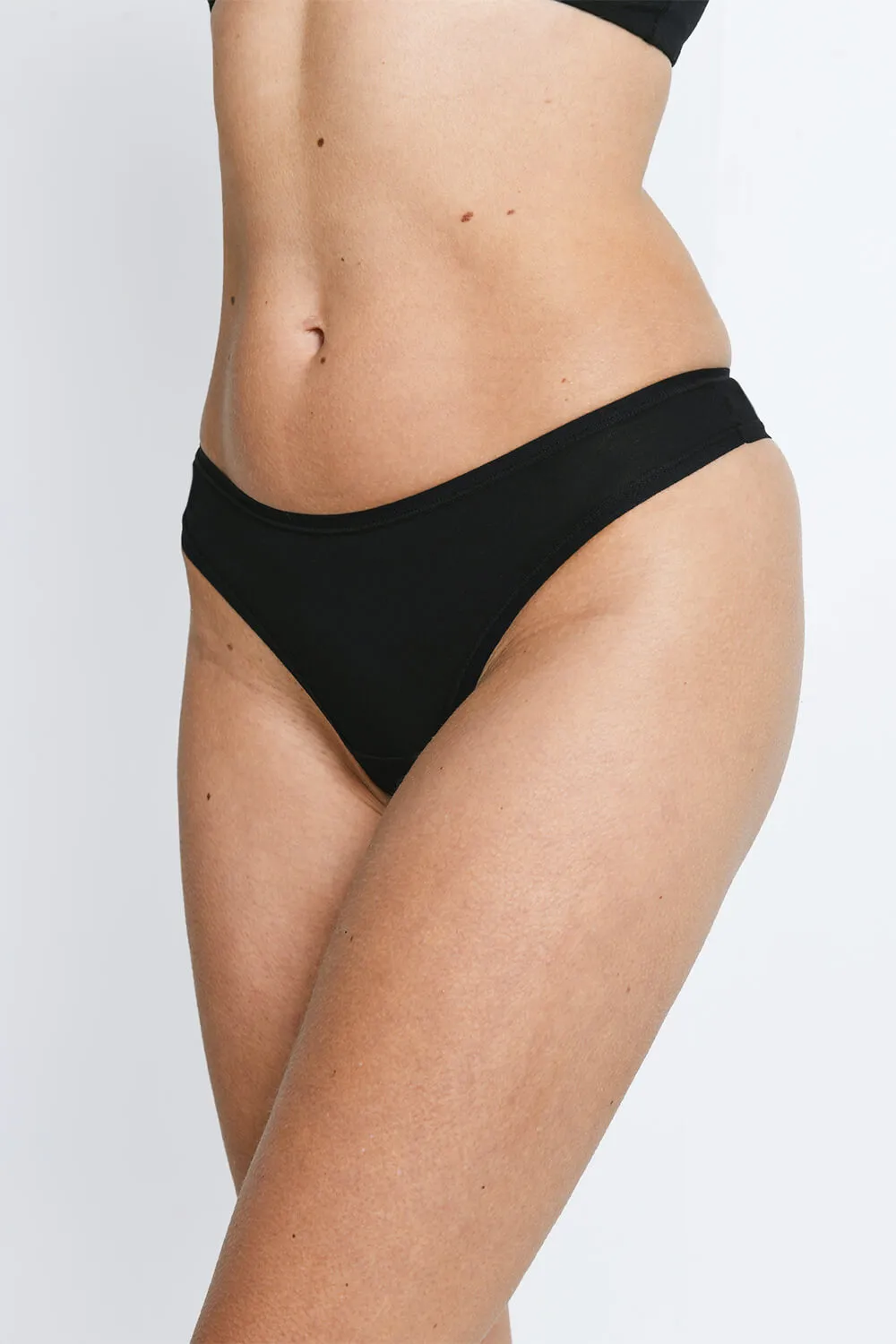 Cotton Thongs 3 Pack - Black