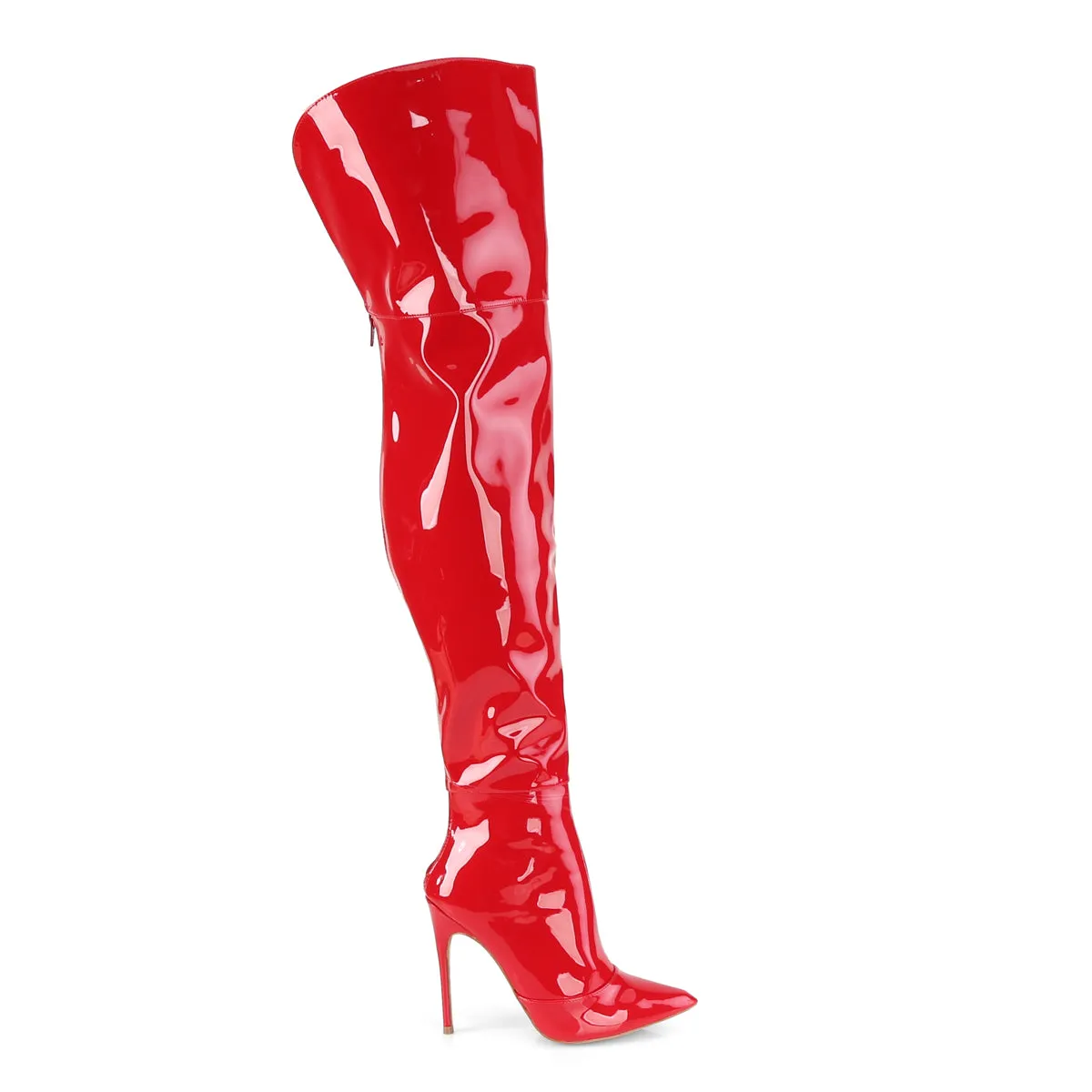 COURTLY-3012 Pleaser Clearance Shoes Red Patent Thigh High Sexy Boot