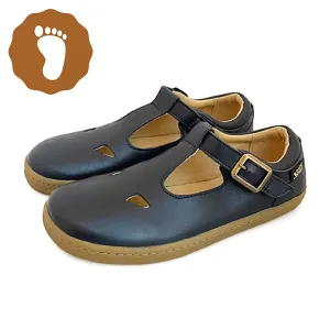 Darcey T-Bar Kids Barefoot Shoe Navy Leather