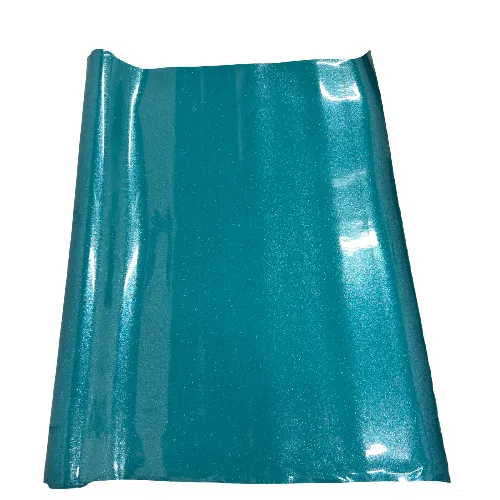 Dark Turquoise Blue Sparkle Glitter Vinyl Fabric