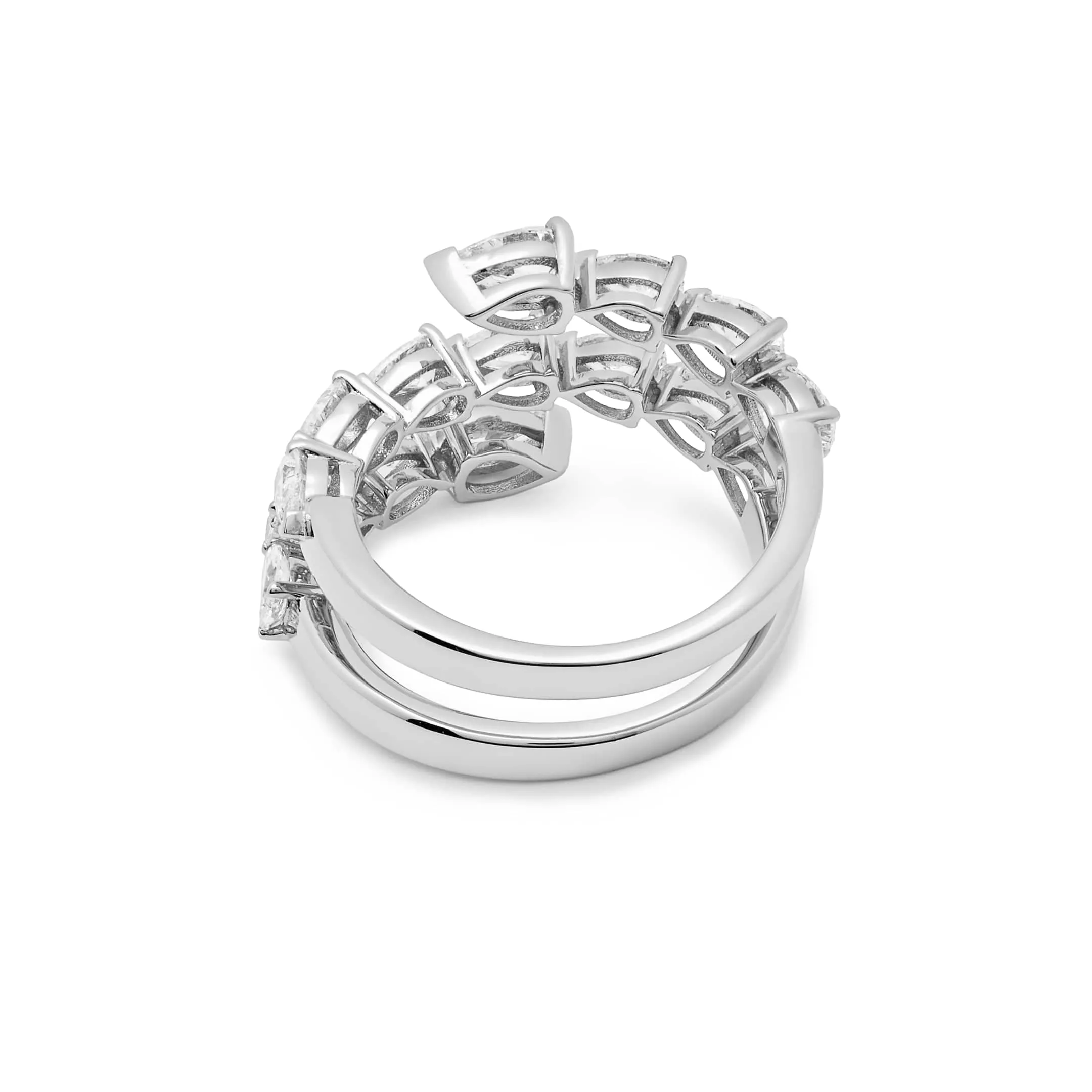 Diamond Twist White Gold Ring