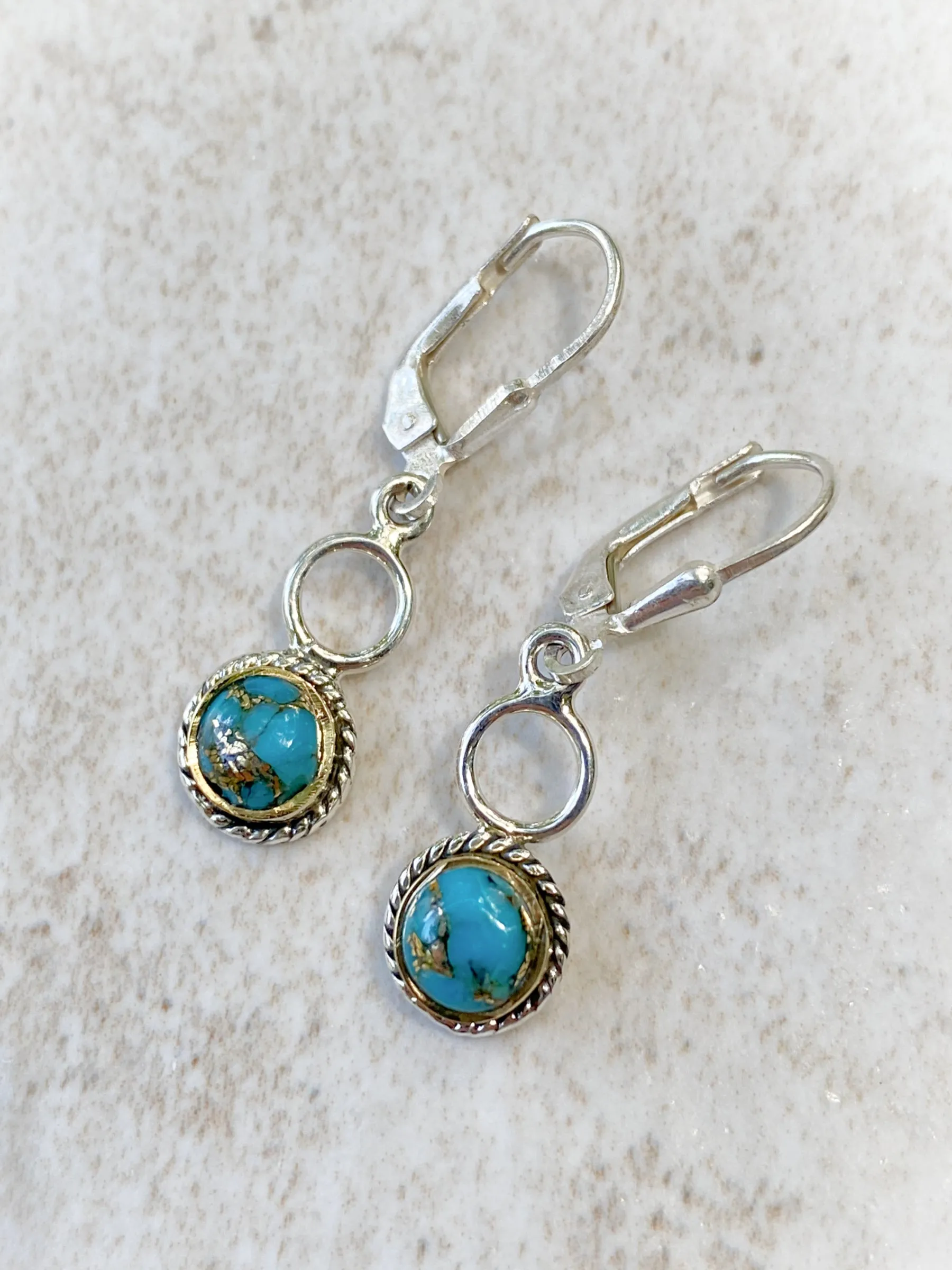 Double Circle Gemstone Dangles