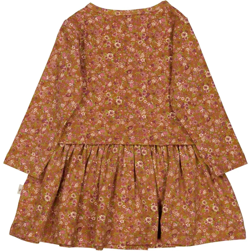 Dress Astrid - bronze flowers