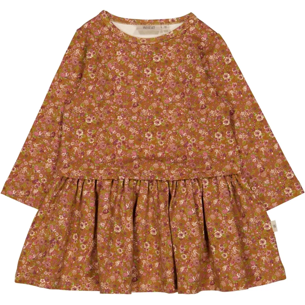 Dress Astrid - bronze flowers