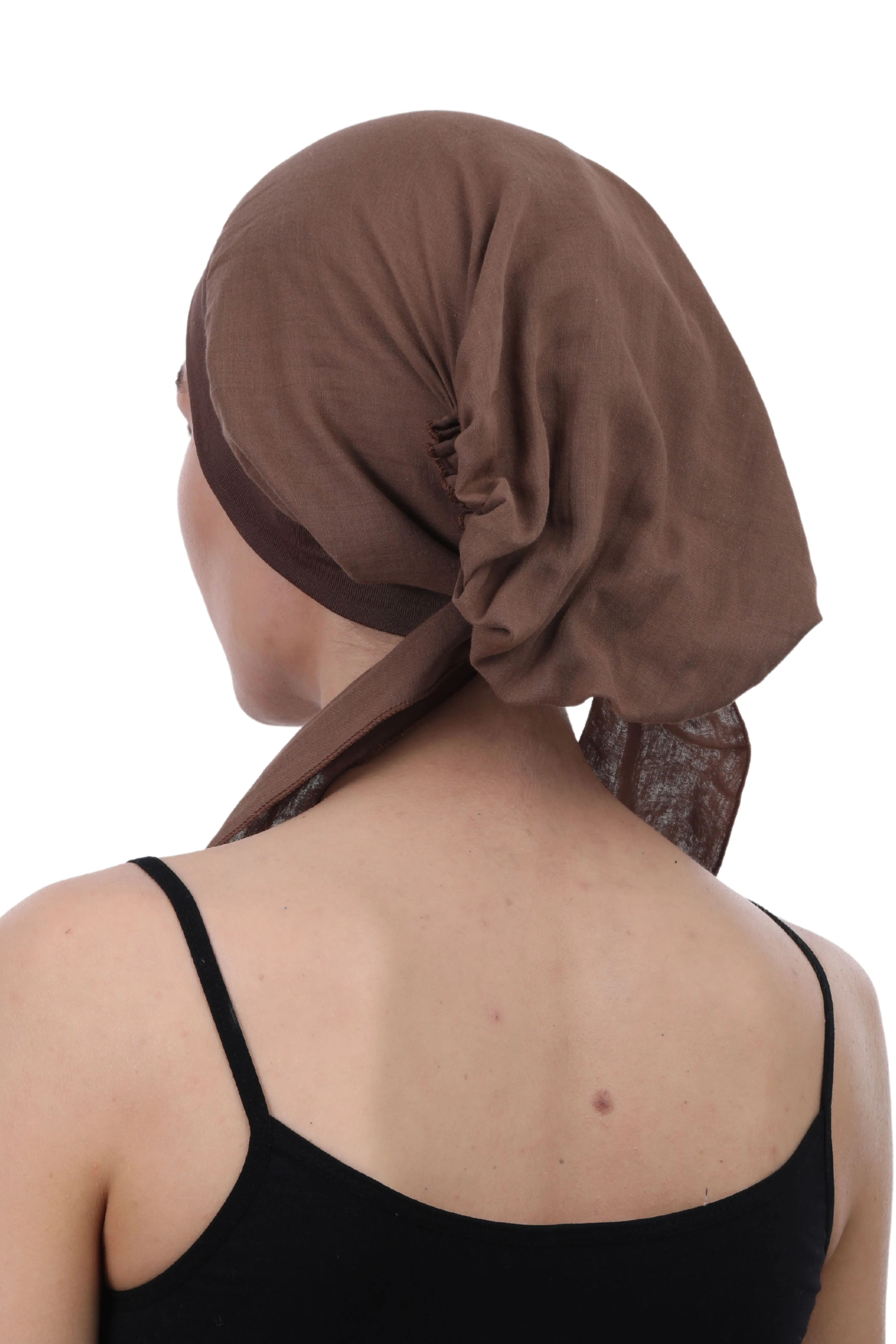 Easy Tie Pure Cotton Head Scarf with Bamboo Front