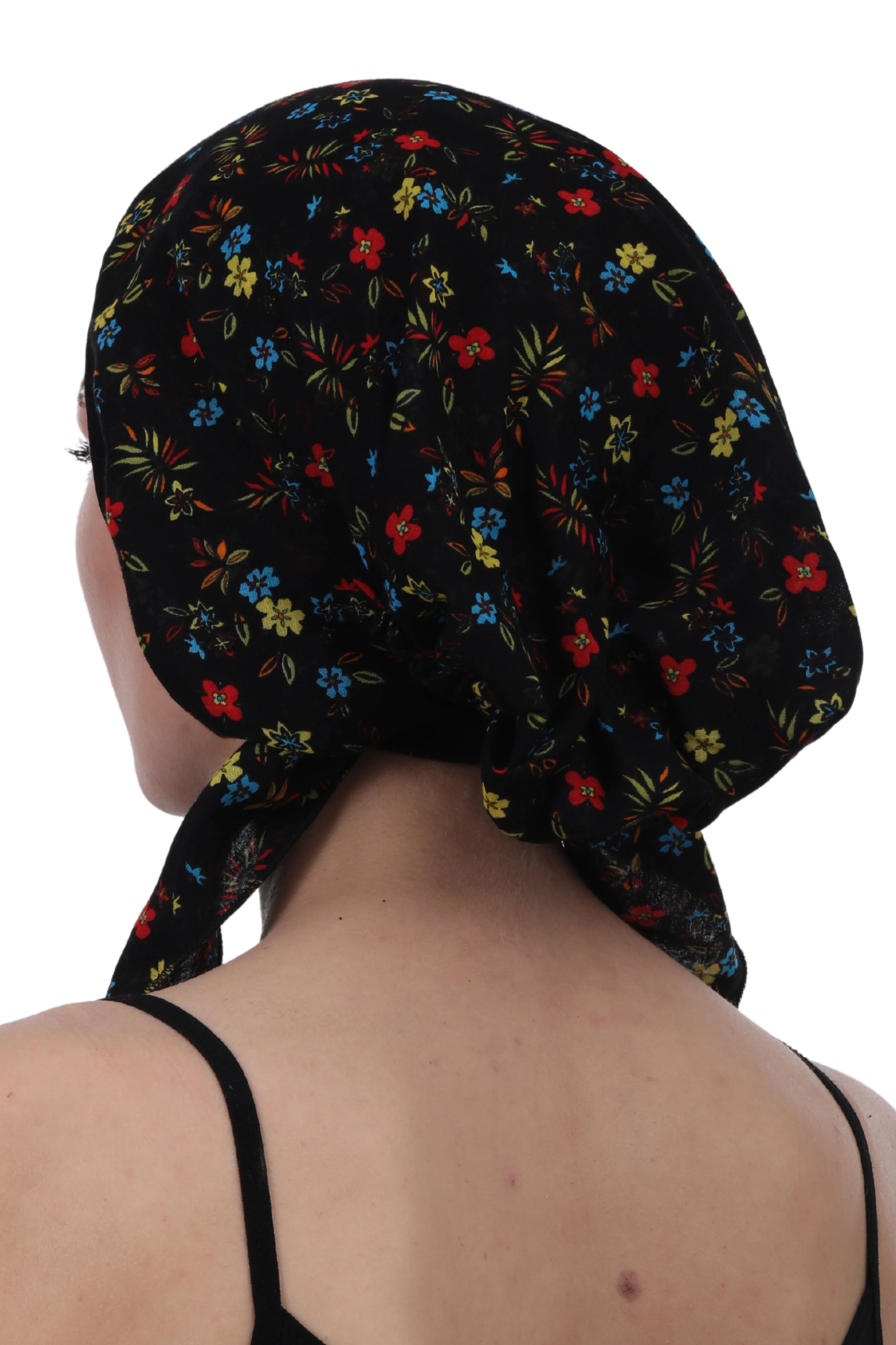 Easy Tie Pure Cotton Head Scarf with Bamboo Front