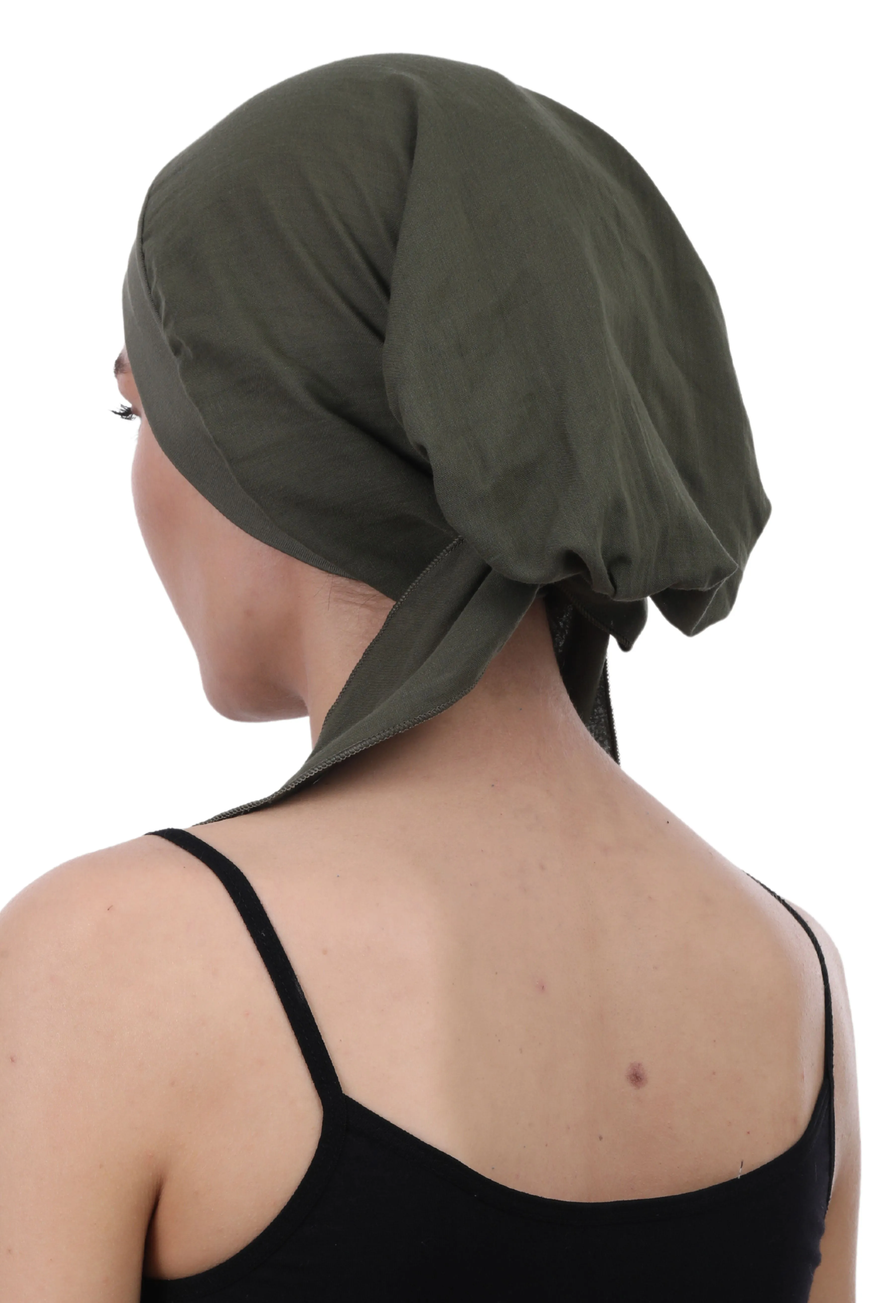 Easy Tie Pure Cotton Head Scarf with Bamboo Front