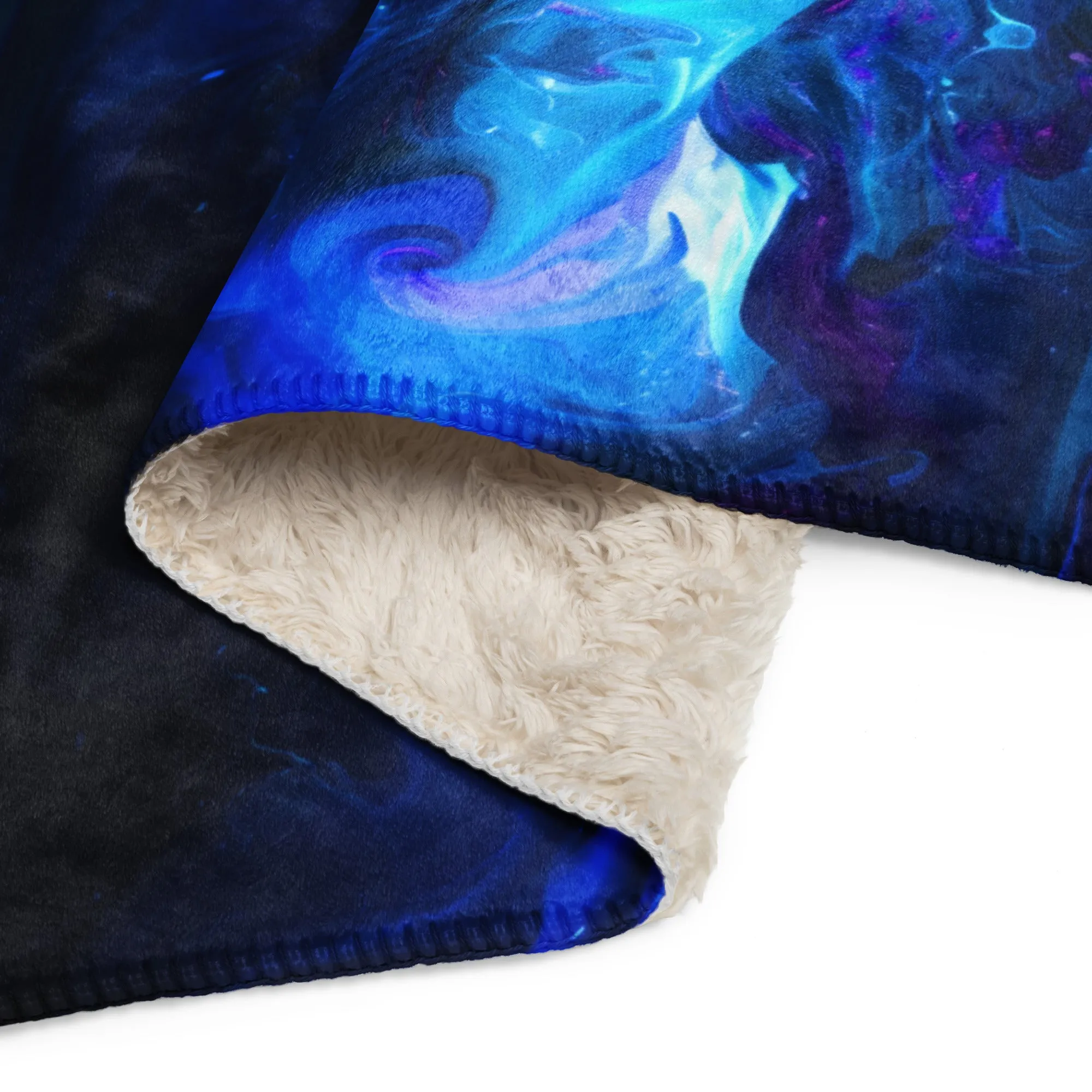 Electric Blue and Purple Swirls Sherpa blanket